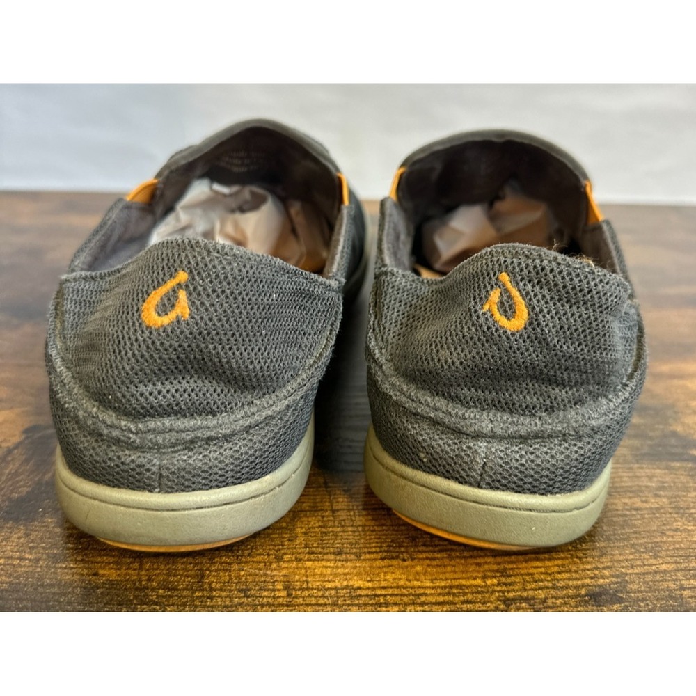 OluKai Nohea Mesh Mens 8 Dark Shadow Grey Slip On Shoes Drop-In Heel 10188-4H4H - Picture 11 of 16